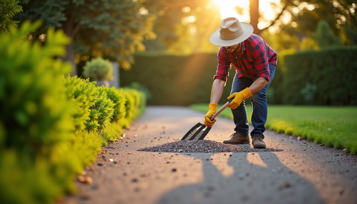 Poser du gravier sans creuser : une technique facile et rapide