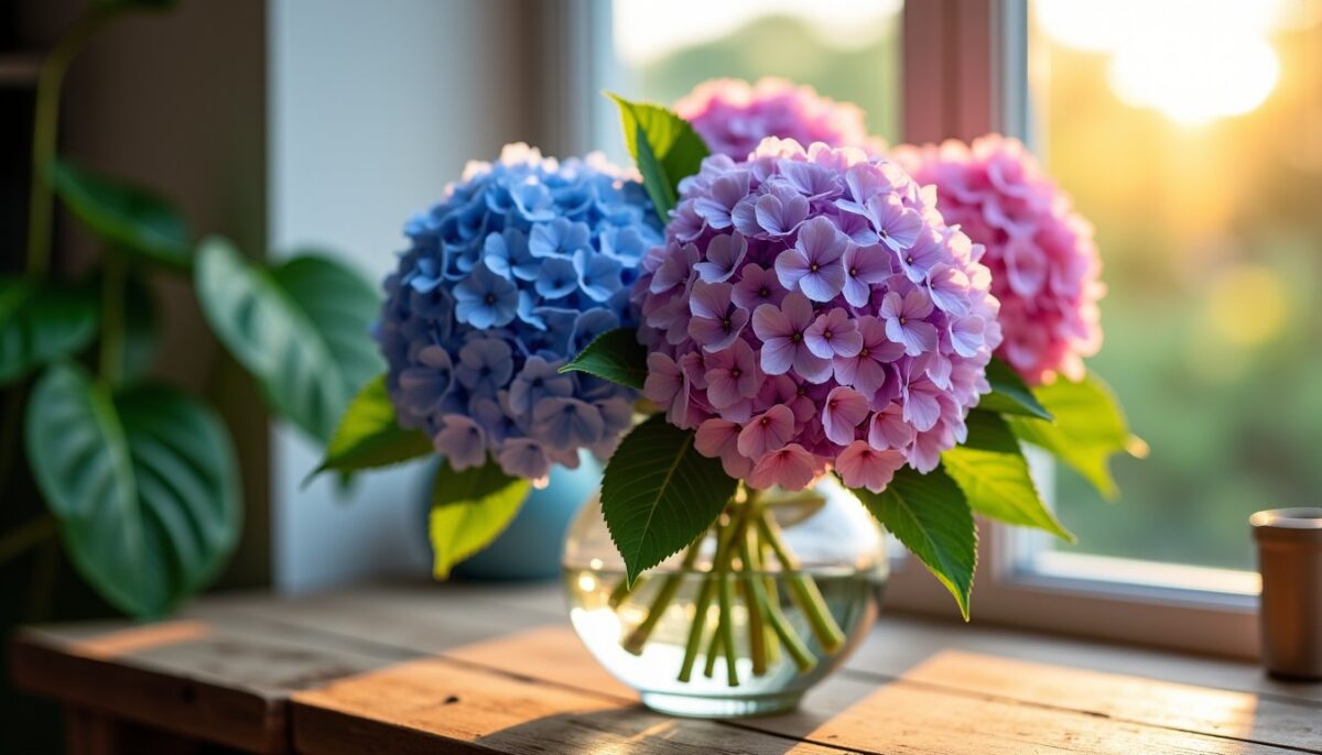 Astuces pour préserver longtemps la fraîcheur de vos fleurs d'hortensia en vase